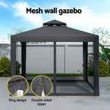 Insect proof mesh wall fabric detail on the 3 x 3 m gazebo