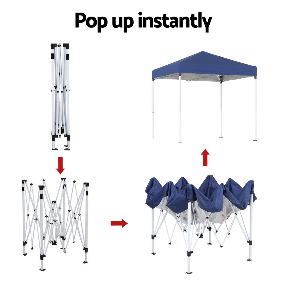 Adjustable leg showing the three height settings on the gazebo