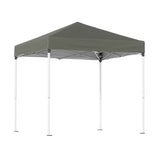 Dimension diagram of the grey 2 x 2 m gazebo and base pods