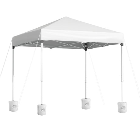 White 2 x 2 m pop up gazebo with four base pods on the legs