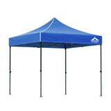 Blue pop up gazebo shown providing shade at an outdoor event