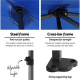 Gazebo leg detail showing the three adjustable height settings