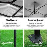 Gazebo leg detail showing the three adjustable height settings
