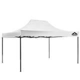 Dimension diagram of the 4.5 x 3 m white pop up gazebo showing height settings