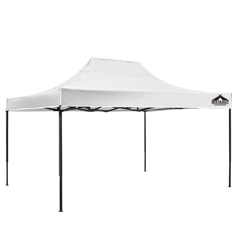 Dimension diagram of the 4.5 x 3 m white pop up gazebo showing height settings