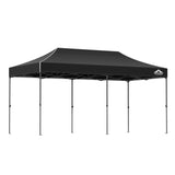 Dimension diagram of the black 6 x 3 m pop up gazebo with height settings