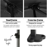 Velcro attachment holding the black canopy to the gazebo frame