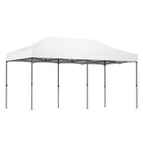Dimension diagram of the white 6 x 3 m pop up gazebo with height settings
