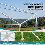 Powder coated steel leg and frame connector on the party tent