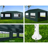Powder coated steel leg and strut detail on the green gazebo frame