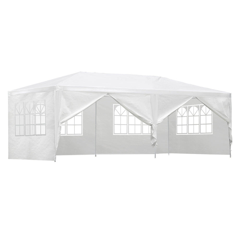 Carry bag, pegs and ropes supplied with the white 3 x 6 m gazebo