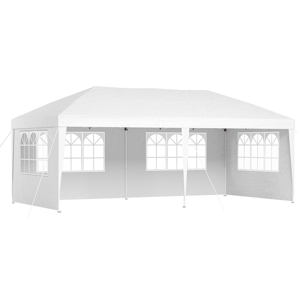 Gazebo packed down with carry bag, ropes and pegs supplied in the box