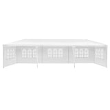 Window side wall panel detail on the white 3 x 9 m event marquee