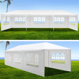 Window side wall panel detail on the white 3 x 9 m event marquee