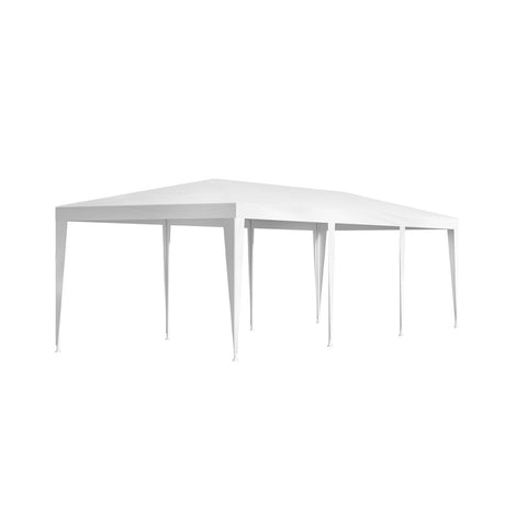 White 3 x 9 m wedding party marquee tent shown in full