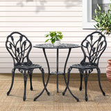 Edge Hill 3 Piece Outdoor Bistro Set, Black
