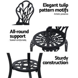 Edge Hill 3 Piece Outdoor Bistro Set, Black
