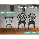 Edge Hill 3 Piece Outdoor Bistro Set, Black