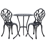 Edge Hill 3 Piece Outdoor Bistro Set, Black
