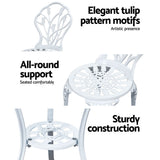 Edge Hill 3 Piece Outdoor Bistro Set, White