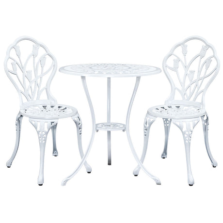 Edge Hill 3 Piece Outdoor Bistro Set, White