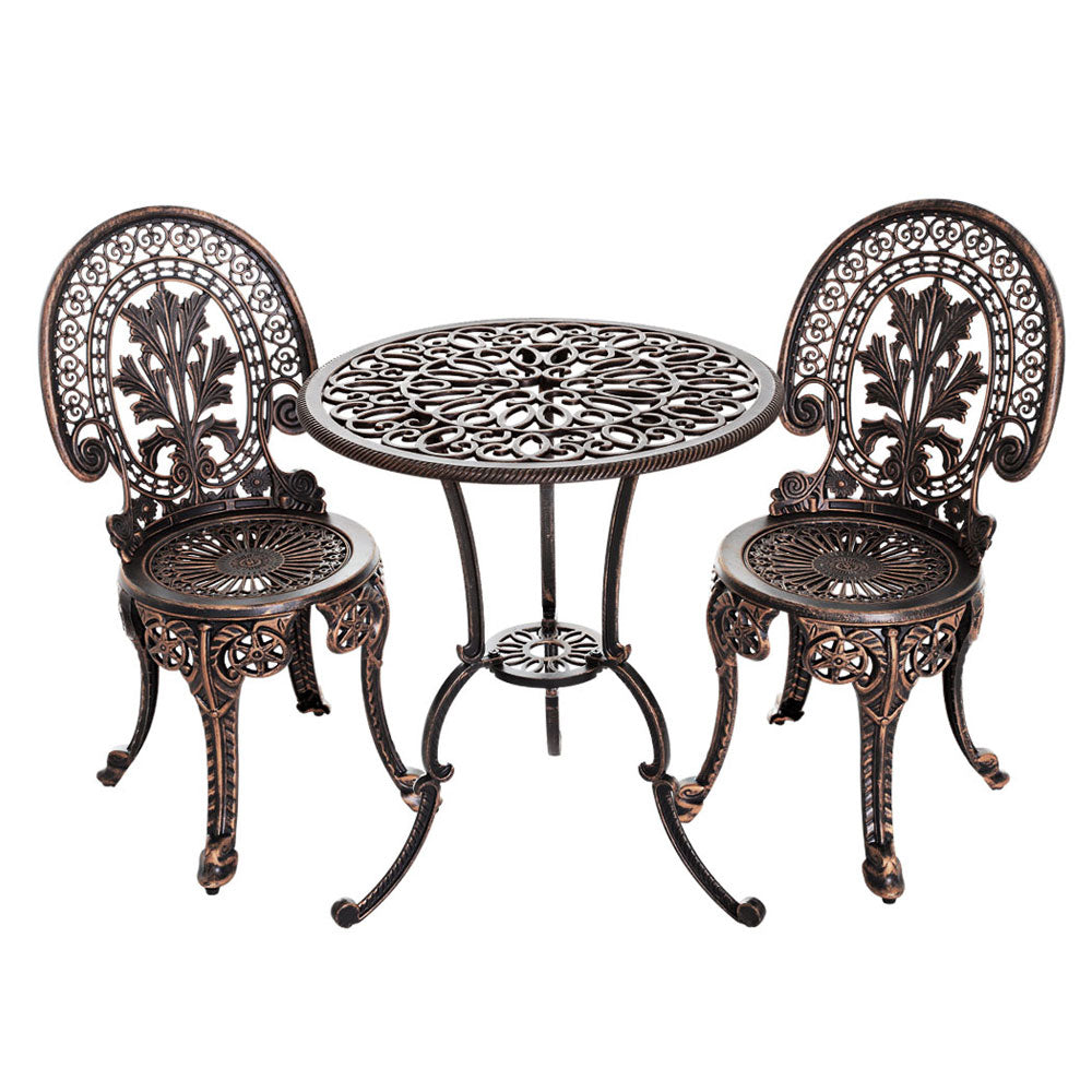 Balgal Beach 3 Piece Bistro Set, Bronze