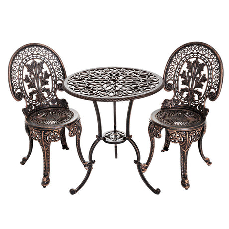Balgal Beach 3 Piece Bistro Set, Bronze