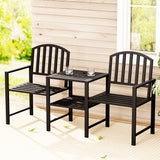 Saunders Beach 2 Seater Garden Bench, Black