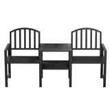 Saunders Beach 2 Seater Garden Bench, Black