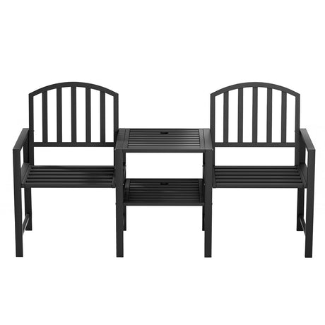 Saunders Beach 2 Seater Garden Bench, Black