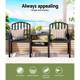 Saunders Beach 2 Seater Garden Bench, Black