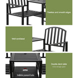 Saunders Beach 2 Seater Garden Bench, Black