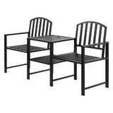 Saunders Beach 2 Seater Garden Bench, Black
