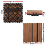 Ronda Wood Deck Tiles, 30 x 30cm, 10pcs