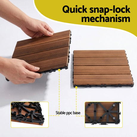 Ronda Wood Deck Tiles, 30 x 30cm, 10pcs