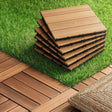 Frigiliana brown pine wood deck tiles covering an outdoor deck