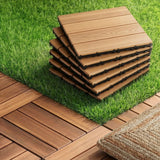 Frigiliana brown pine wood deck tiles covering an outdoor deck
