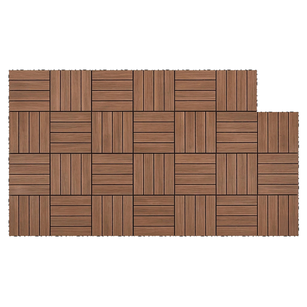 Frigiliana Wood Deck Tiles, 30 x 30cm, Brown, 27pcs