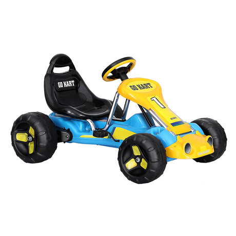 Kids Pedal Go Kart Ride On Racing Car Blue