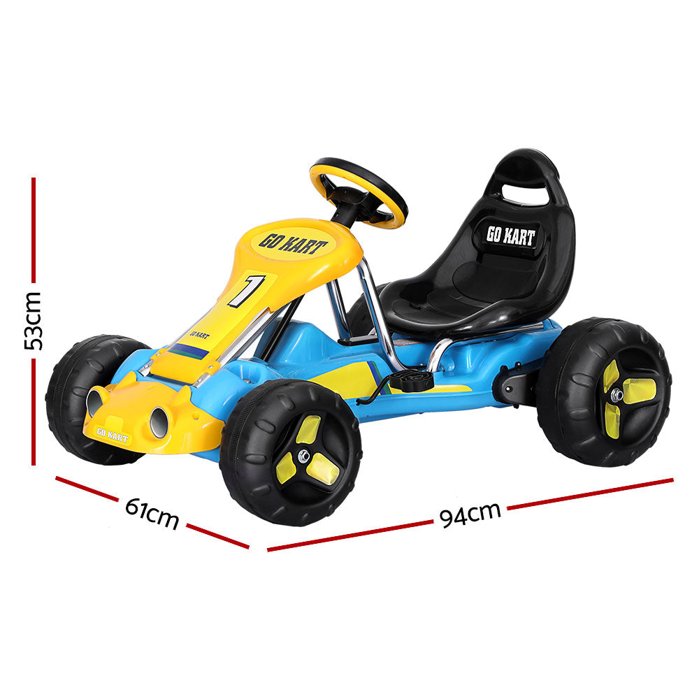 Kids Pedal Go Kart Ride On Racing Car Blue