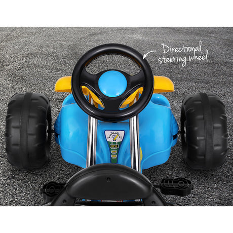 Kids Pedal Go Kart Ride On Racing Car Blue