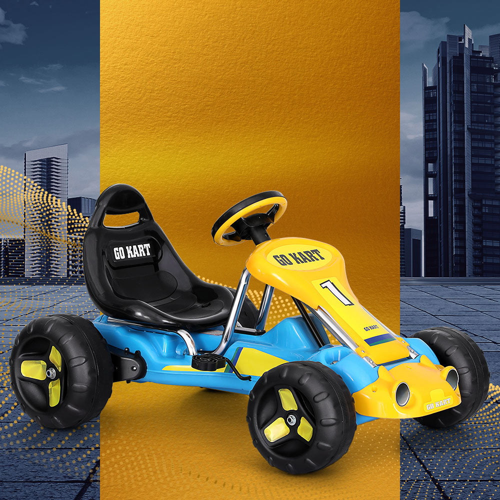 Kids Pedal Go Kart Ride On Racing Car Blue