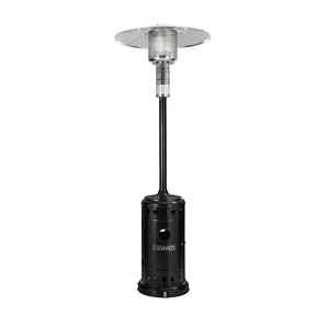 Ledro polished stainless steel freestanding gas patio heater with wheels