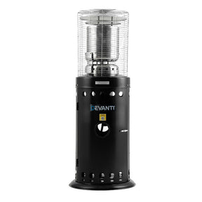 Misurina black freestanding gas patio heater in stainless steel