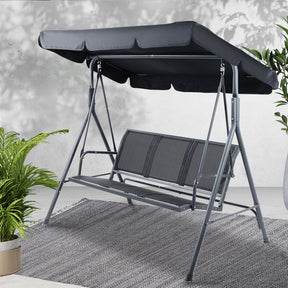 Jamberoo 3 Seater Porch Swing Chair Black image 1