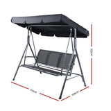 Jamberoo 3 Seater Porch Swing Chair Black image 2