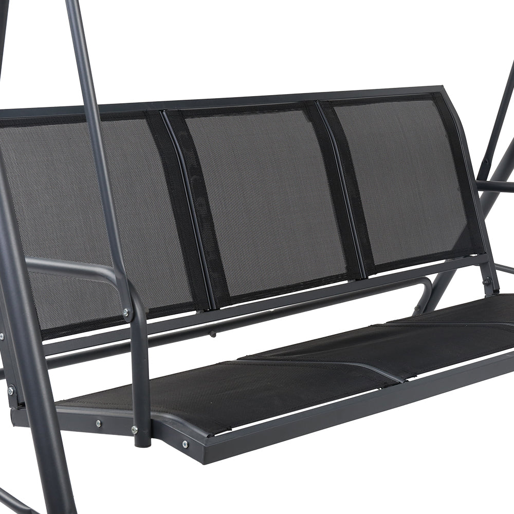 Jamberoo 3 Seater Porch Swing Chair Black image 6