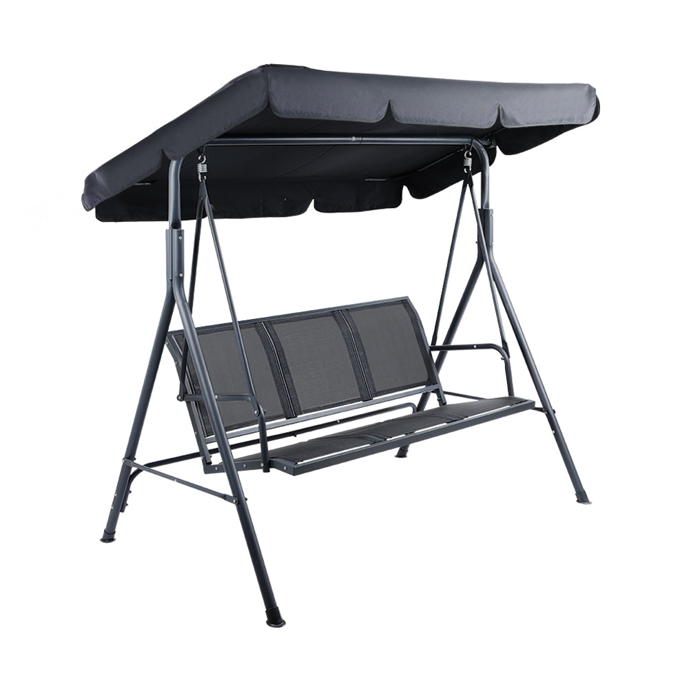Jamberoo 3 Seater Porch Swing Chair Black image 7