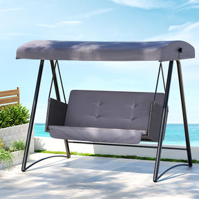 Shell Cove 3 Seater Porch Swing Chair Grey image 1