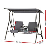 Gardeon Elegant Grey 2-Seater Outdoor Swing Chair